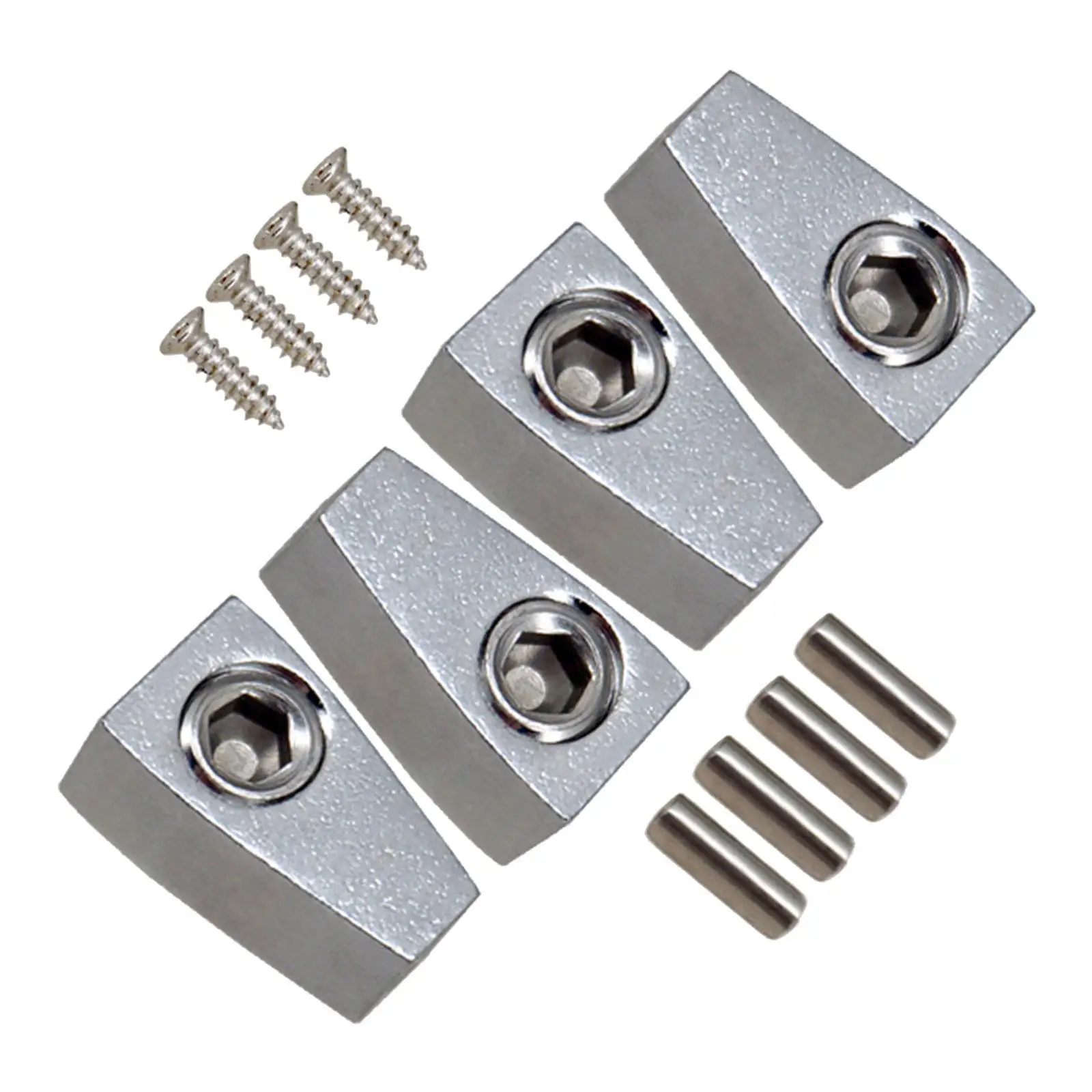 4Pcs Guitar String Locking Nut with Screws Strong DIY Replacement Brass Block String Lock for Electric Guitar Instrument Accs