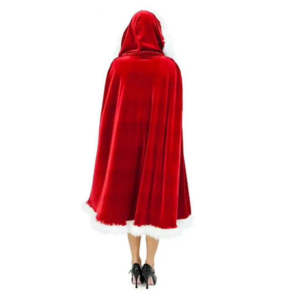 Capa Roja Con Capucha De Terciopelo – Estilo Navideño De 150 Cm, Suave Y Versátil
