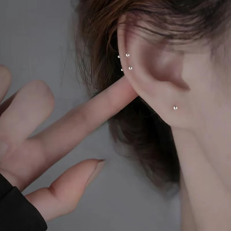 1Pair Fashion Trendy Mini Zircon Stud Earrings For Women Girls Daily Geometry Small Earrings Ear Bone Nail Jewelry Accessories image 6