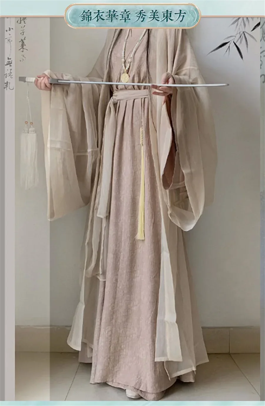 Cotton&Linen Hanfu Dress Women Chinese Traditional 2pcs Robe Hanfu Halloween Cosplay Costume Autumn Housewear greyRobe Plus Size