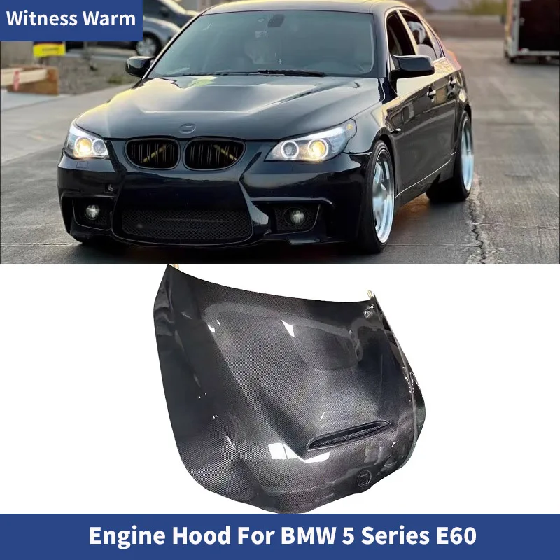 For BMW 5 Series E60  2003-2009 Carbon Fiber Frp Engine Cover Hood Bonnet GTS Style Body Kit
