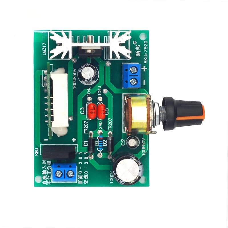 LM317 Power Voltage Regulation Module - Pressure Regulating Board - 317 Adjustable Voltage Stabilizing Power Supply - 2A with Di