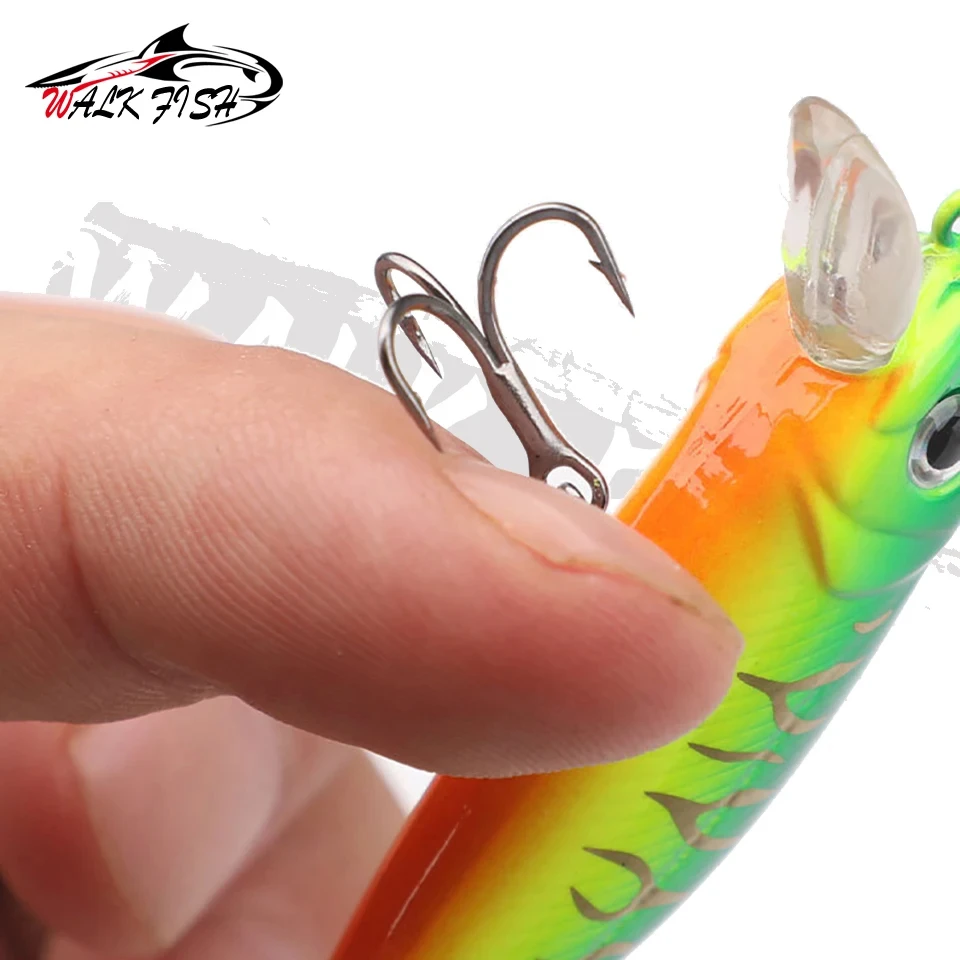 Señuelo Walk Fish – Minnow flotante con ojos 3D para pesca en mar - imagen 5