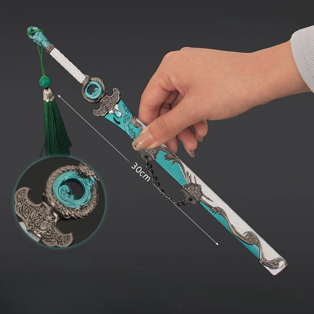 30cm Sixteen Prefectures Sword Keychain  All Metal Game Peripherals Kanata Weapon Sword Model Cosplay Prop Gifts Collections Toy