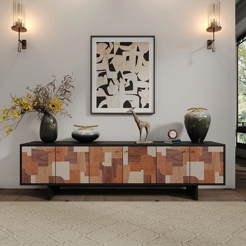 

Medieval TV Cabinet Household Living Room Wall Storage Floor Cabinet Modern Villa