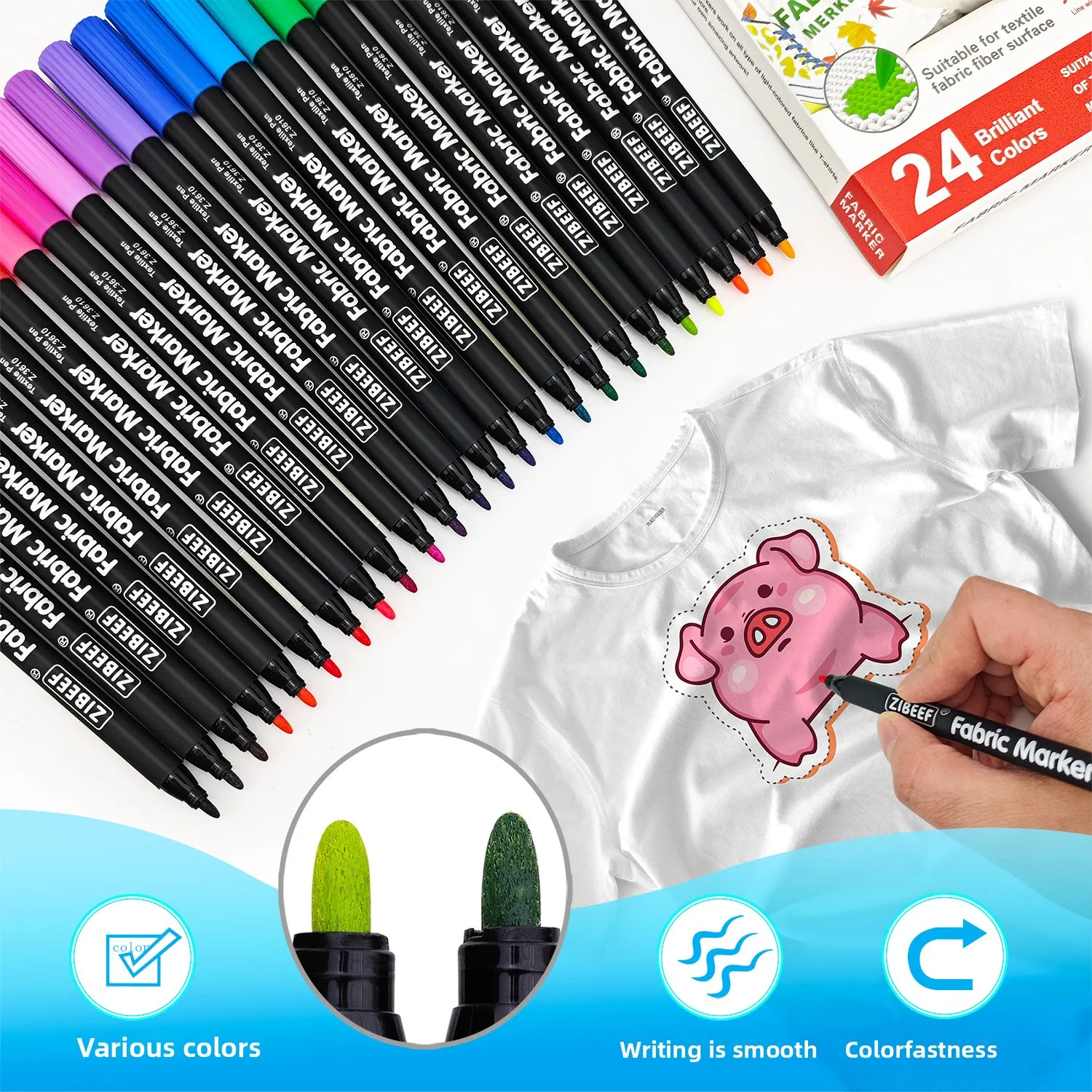 

Guangna 3610 Fabric Fabric Pen Graffiti Clothes T-shirt Washable Waterproof Marker Hand-painted DIY Does Not Fade