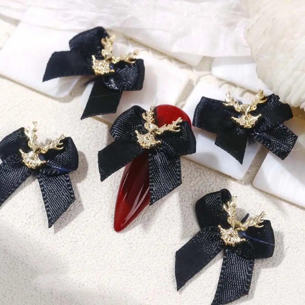 Accessories Bowknot Nail Ornament Christmas Nail Decorations Christmas Nail Drills Bow Nail Rhinestones 3D Nail Jewelry
