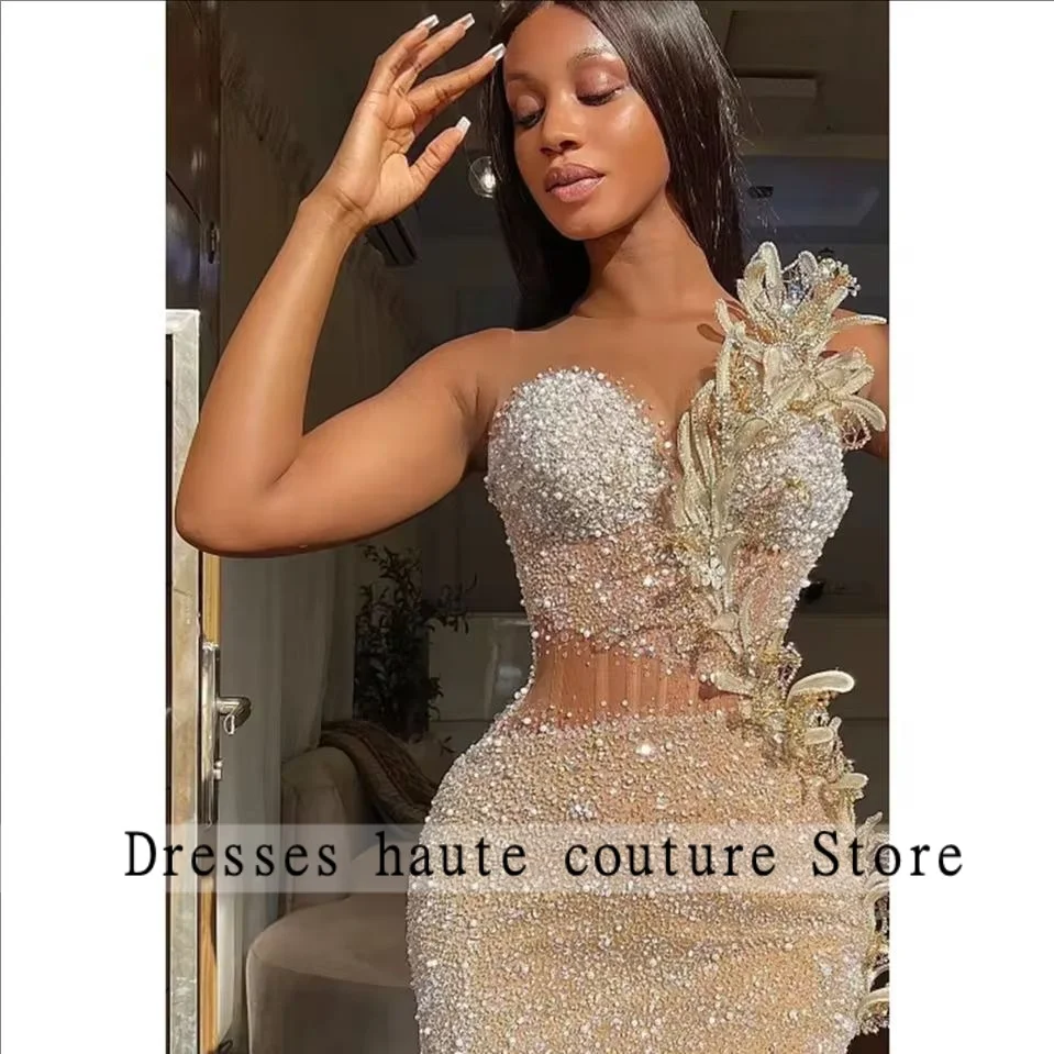 Silver Feather Halter Mermaid Prom Dresses 2025 Rhinestones Crystal Side Sli Evening Dresses Birthday Party Gown Customized