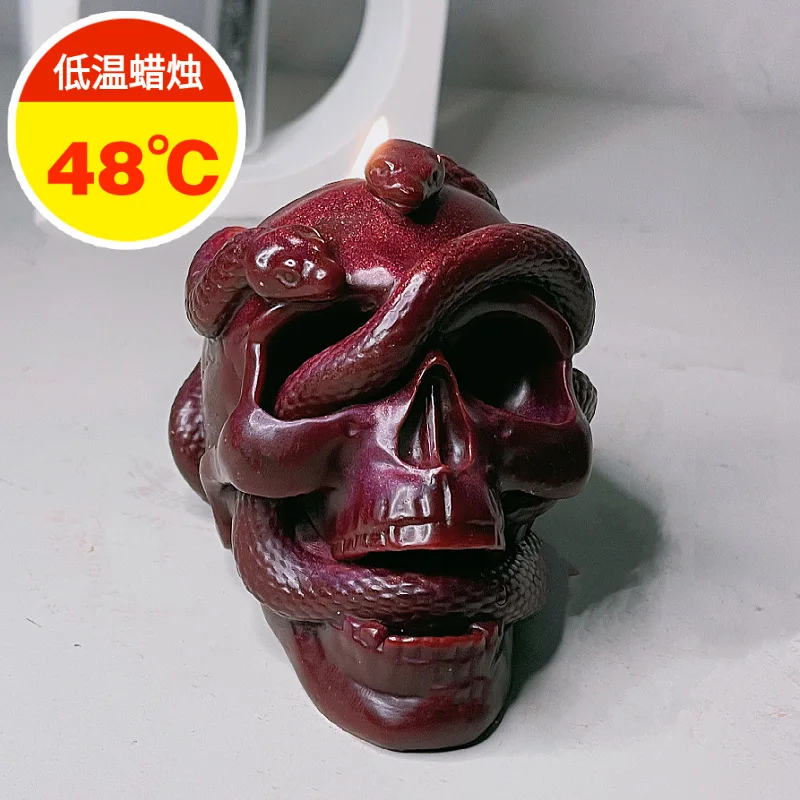 Low Temperature Candle, Drop Wax, Anti-Burning Candle, 48 ° Drop Candle. Snake Skull Flirting Items