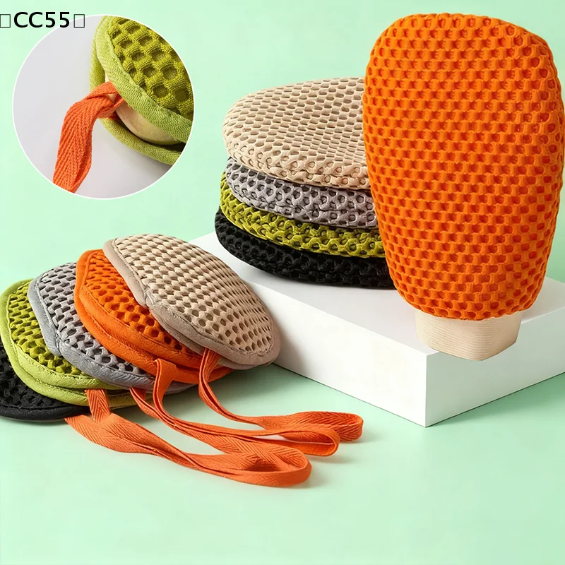 2In1 Bath Loofah Glove Double-Side For Removing Dead Skin Dirt Bath Glove Shower Cloth Lathering Net Soap Bag Can Put Soap〔CC55〕
