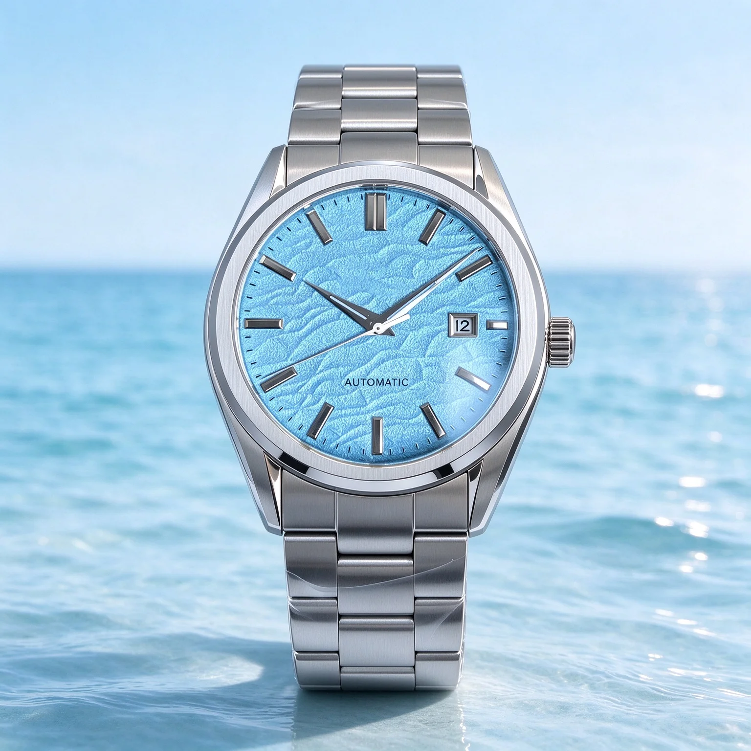 Tandorio 20ATM 40mm Ice Blue/White Stainless Steel Diver Automatic Mechanical Men Watch For Miyota 8215/Asia 2824 Sapphire Glass