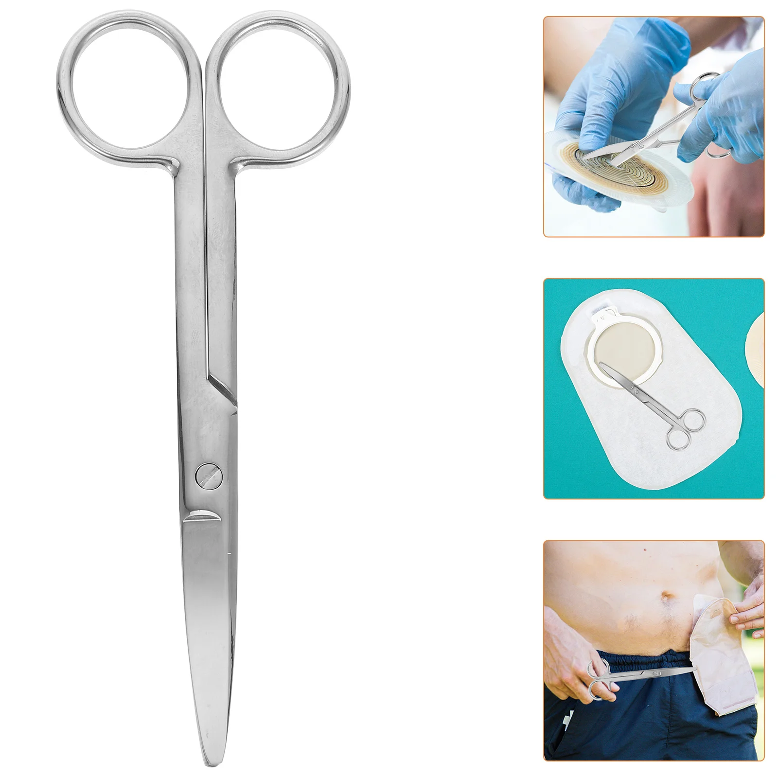 

1pc Ostomy Scissors Stainless Steel Blunt Scissors Blunt Tip For Stoma Bag Colostomy Supplies Medical Tool