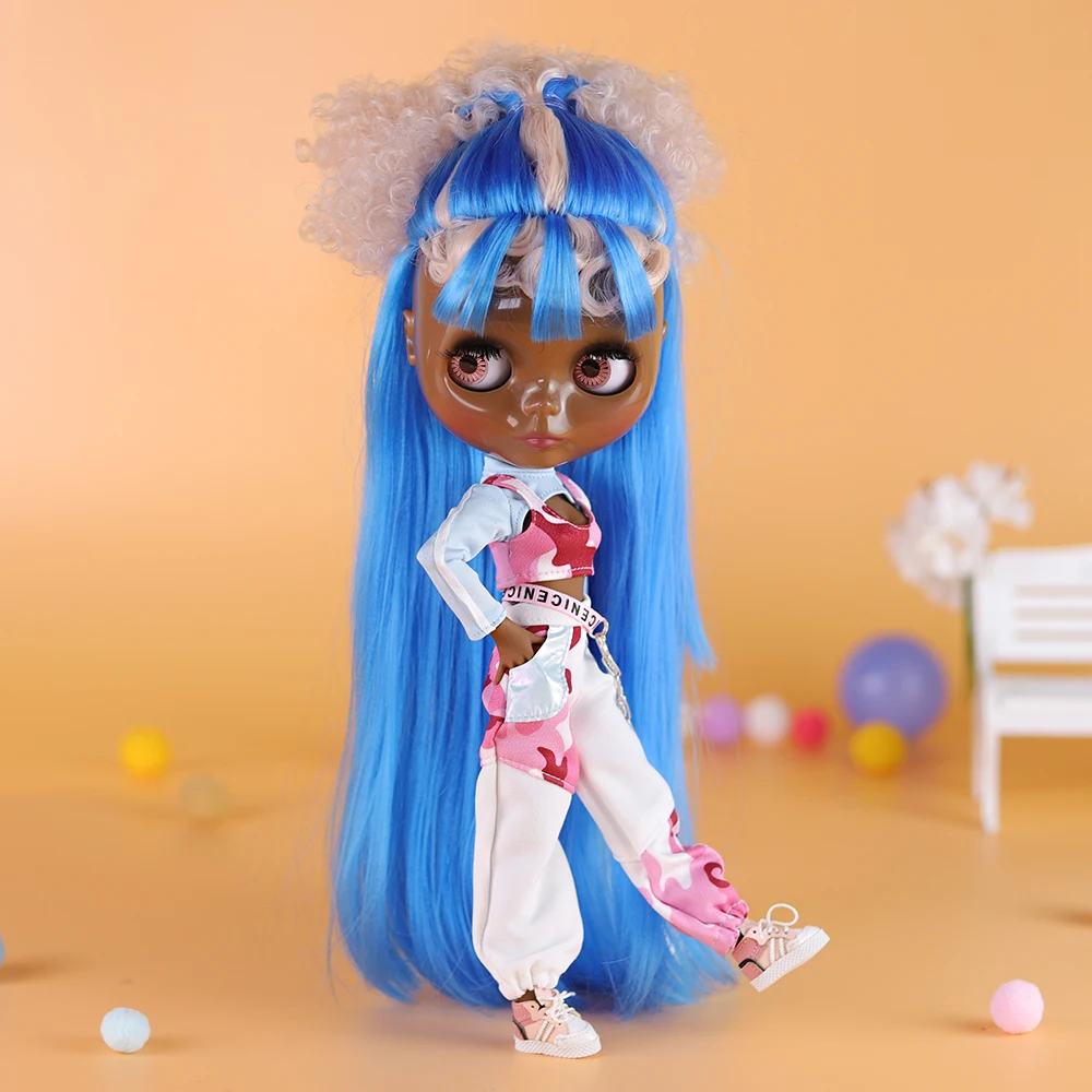 ICY DBS Blyth Doll 1/6 Joint Body Specials 30cm super black skin colorful hair BJD toys fashion gifts