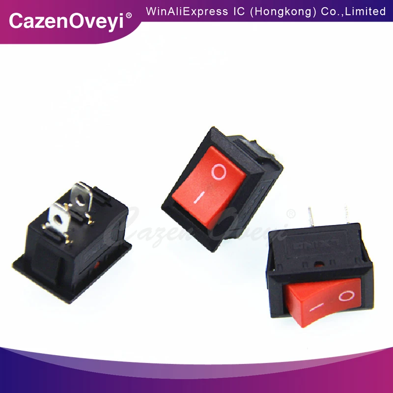 10piece 15*21mm with light 4 feet with light KCD1-104 rocker switch 6A 250V red with light