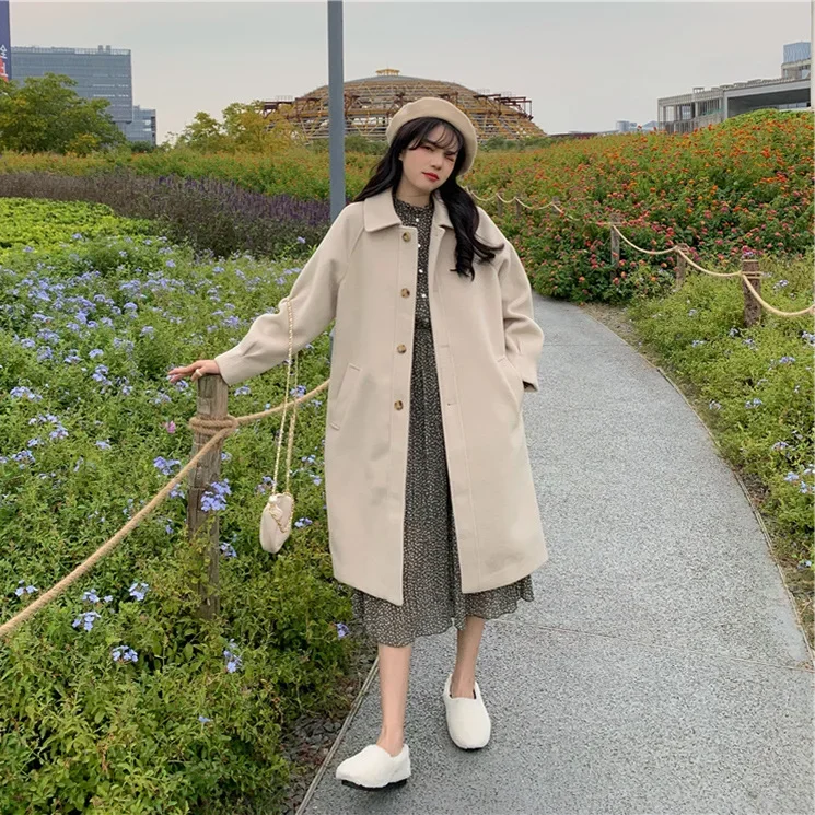 Hepburn wind in the long paragraph wool tweed coat female button autumn and winter 2024 new temperament small sub jacket niche
