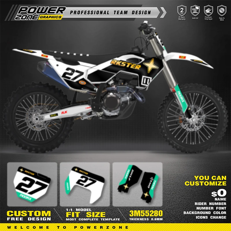 PowerZone For Husqvarna Decal  TC FC 2023 2024 2025 TE FE 2024-2026 125-450CC Custom Team Graphics Decals Stickers Kit 23