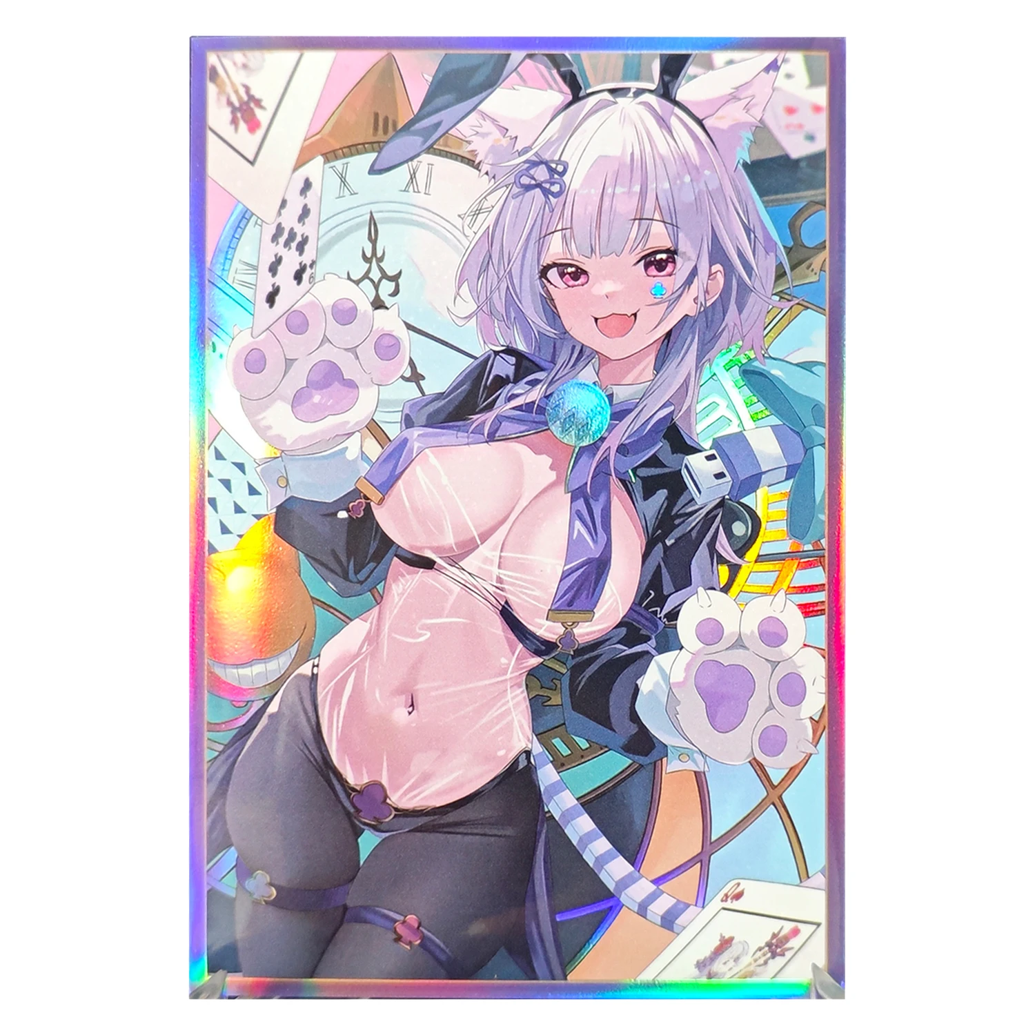 

50Pcs/set 63X90Mm Diy Yu-Gi-Oh! Maliss P Chessy Cat Card Sleeve Color Flash Ygo Chessy Cat Card Protection Cover Gift Toy