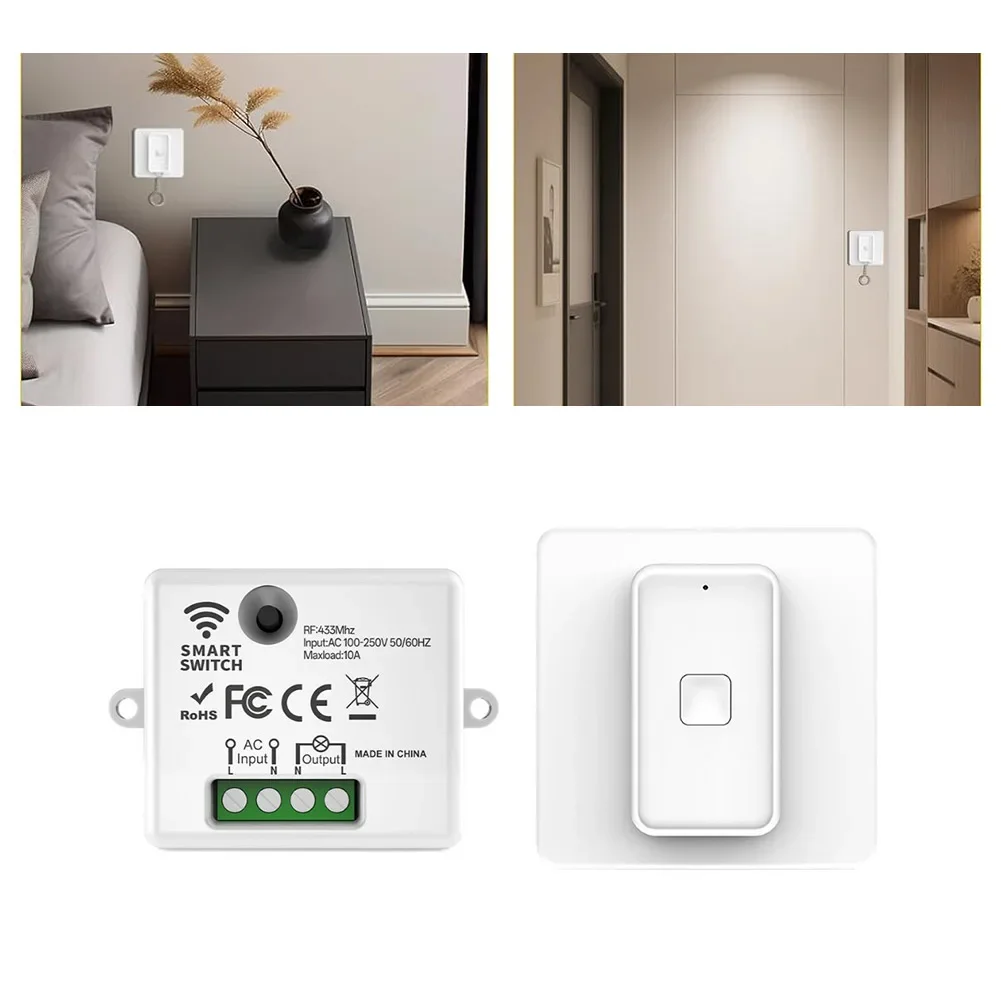 RF433 Wireless Light Switch Battery Operated No Electrical Wiring Or Wall Switch Herramientas Navaja Multimeter Soldering Iron