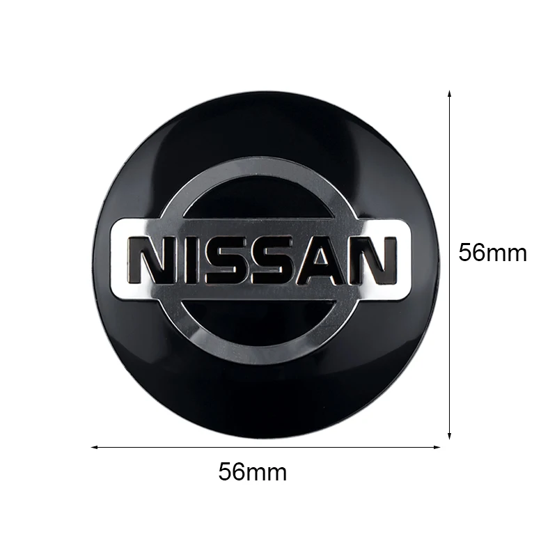 4Pcs Metal Car Wheel Hub Cap Stickers 56MM Emblem Decals For Nissan Juke Logo Serena Versa Micra 350Z 370Z Armada Kicks