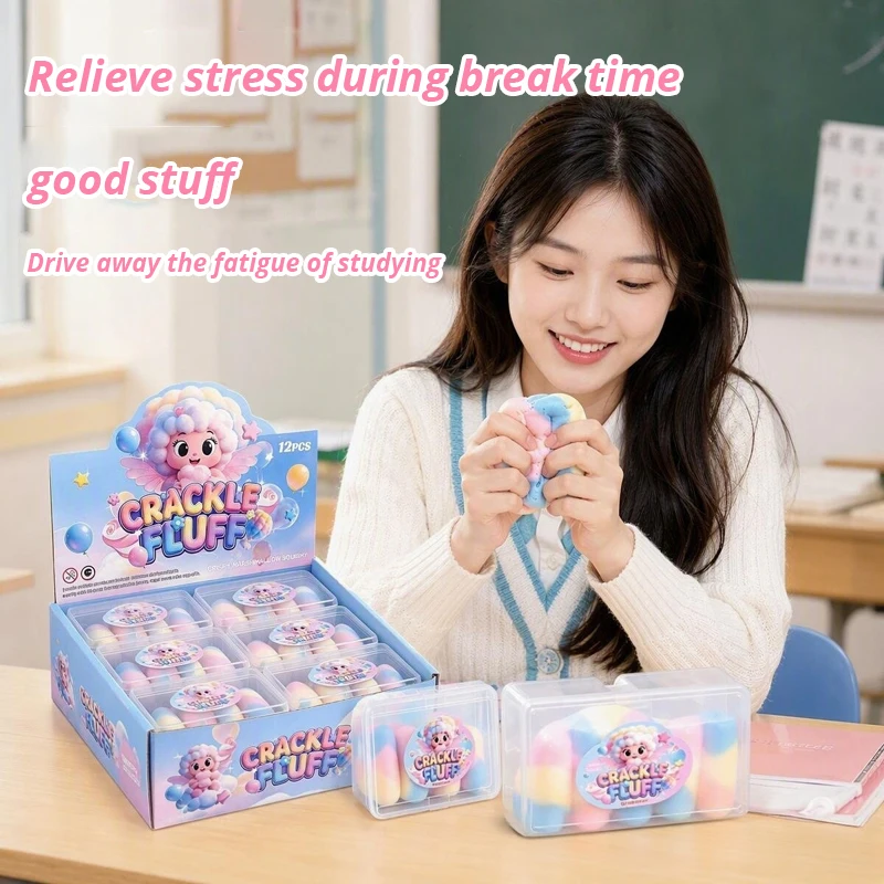 Crispy Squishy Donut Squeeze Stress Relief ASMR Sensory Macaron Chocolate Crunchy Pinch Fidget For Anxiety Relief Gift Decor