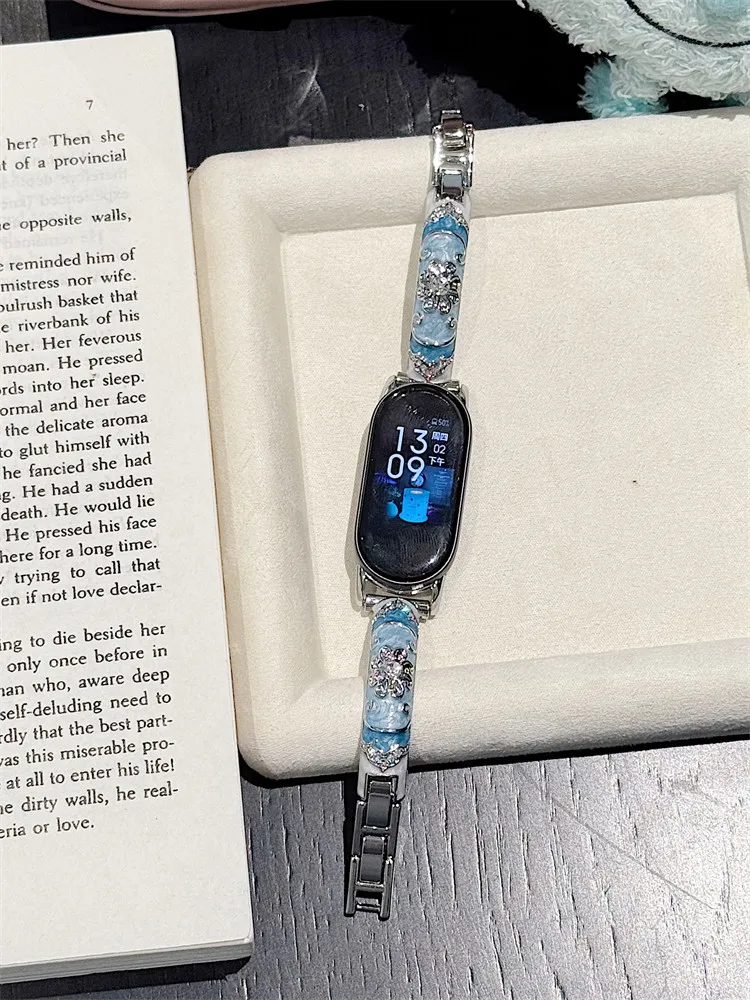 

Oil painting blue wave strap suitable Xiaomi Band 8Pro/9Pro，For Mi band 3/4/5/6/7，8/8NFC/9/9NFC/10/10NFC，For Redmi Watch6/5/4