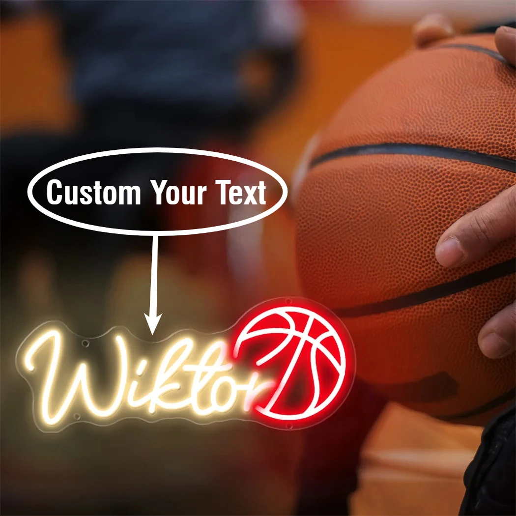 

Custom Basketball LED Neon Signs USB Powered Adjustable Brightness Customizable Design for Gift Birthday Customized Neon Signs
