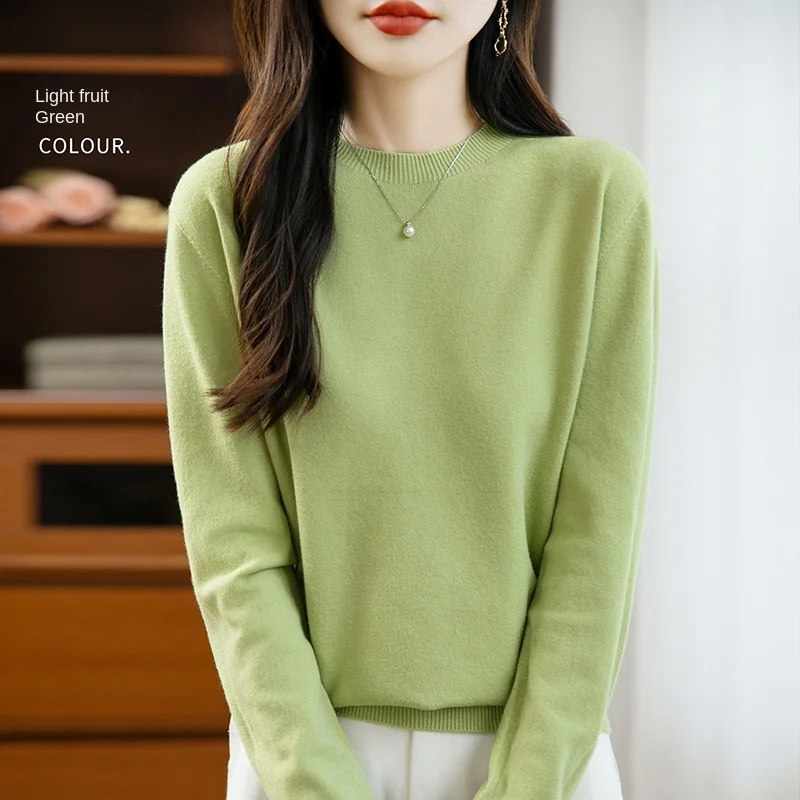 سترة صوف محبوكة للخريف والشتاء، رقبة دائرية، سترة عصرية ومريحة بأكمام طويلة للنساء - WQ102 #6