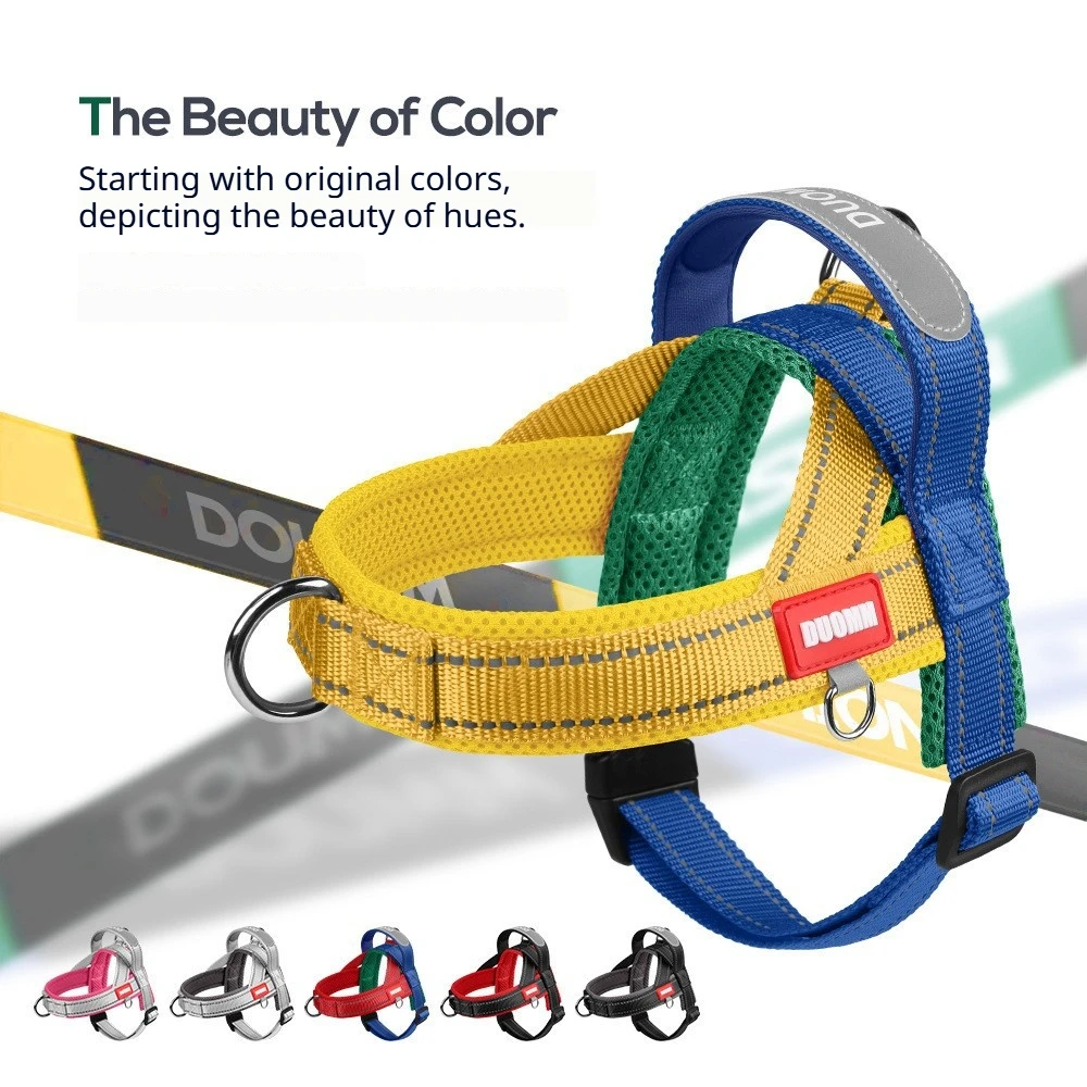 Saddle-Style Dog Chest Harness with Leash Set And Night Reflective Strap for Enhanced Nighttime Safety