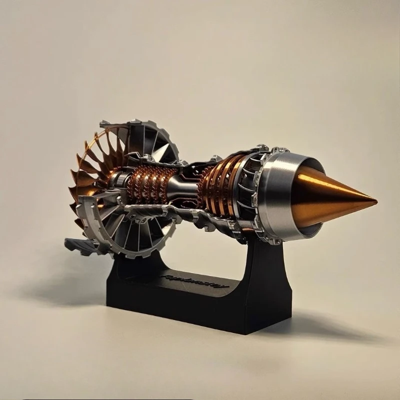 

Aircraft engine model assembly toy birthday gift aviation electric turbofan engine small ornament