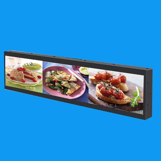 Super brede plankrand supermarkt reclamecabine TV Digital Signage Android Mobile Pentium 4-stretchbar LCD