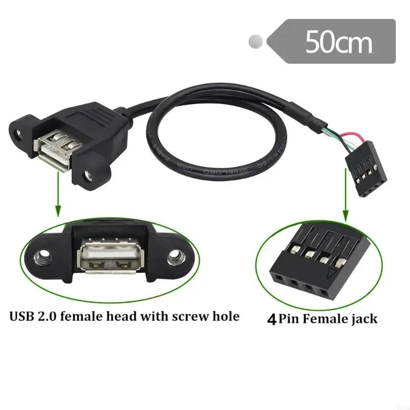 LXAA USB2.0 Adattatore per cavo da femmina a scheda madre 4pin con pannello a vite