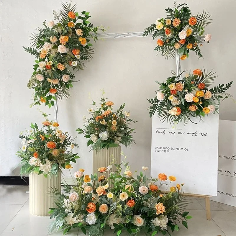 Simulation flower decoration high-end props wedding stage window material birthday party decoration new arrangement flower row