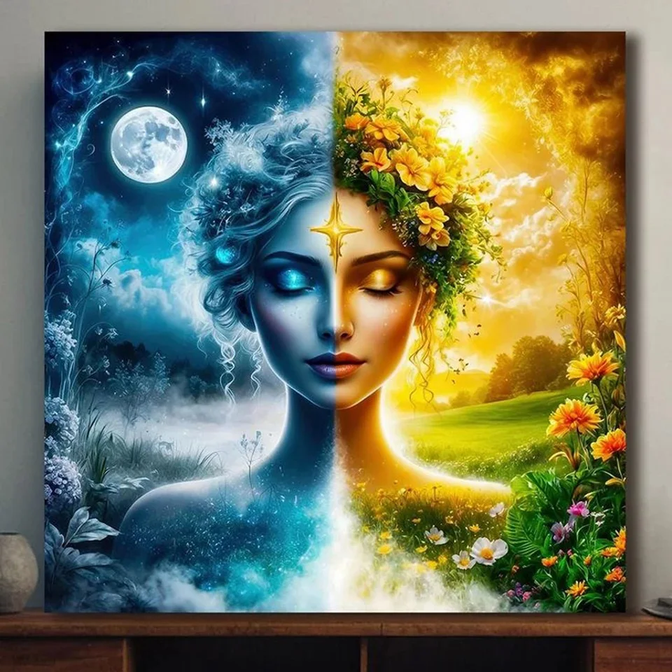 5D Diamond Art Painting Embroidery New Collection Goddess of the Sun and Moon Full Drill Diy Cross Stitch Gift Home Decor