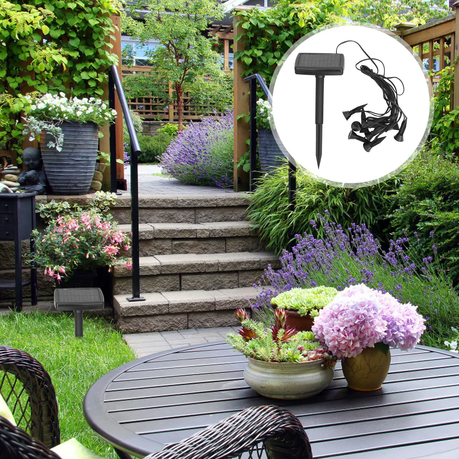 

Комплект солнечных садовых светильников из АБС-пластика, водонепроницаемые, с креплением в грунт, IPX4, защита от дождя, интеллектуальное управление, для улицы, сада, двора