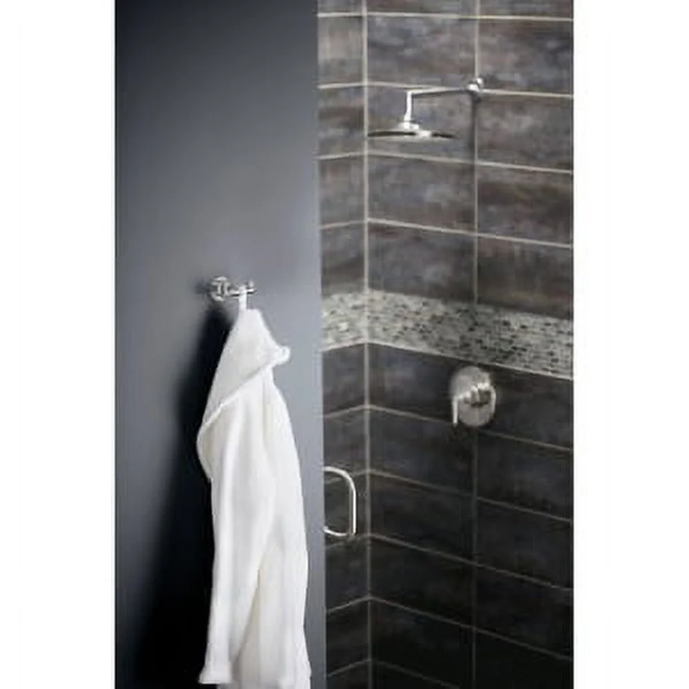 Modern Brushed Nickel Double Robe Hook Easy Installation Industrial Chic Design Durable Metal Mounting Post Bathroom Accessory