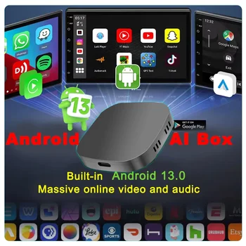 Mini Ai Box Android13 Desteği Netflix YouTube Kablosuz Carply Android Auto Kablolu Carplay'li %99 arabalar için uygundur
