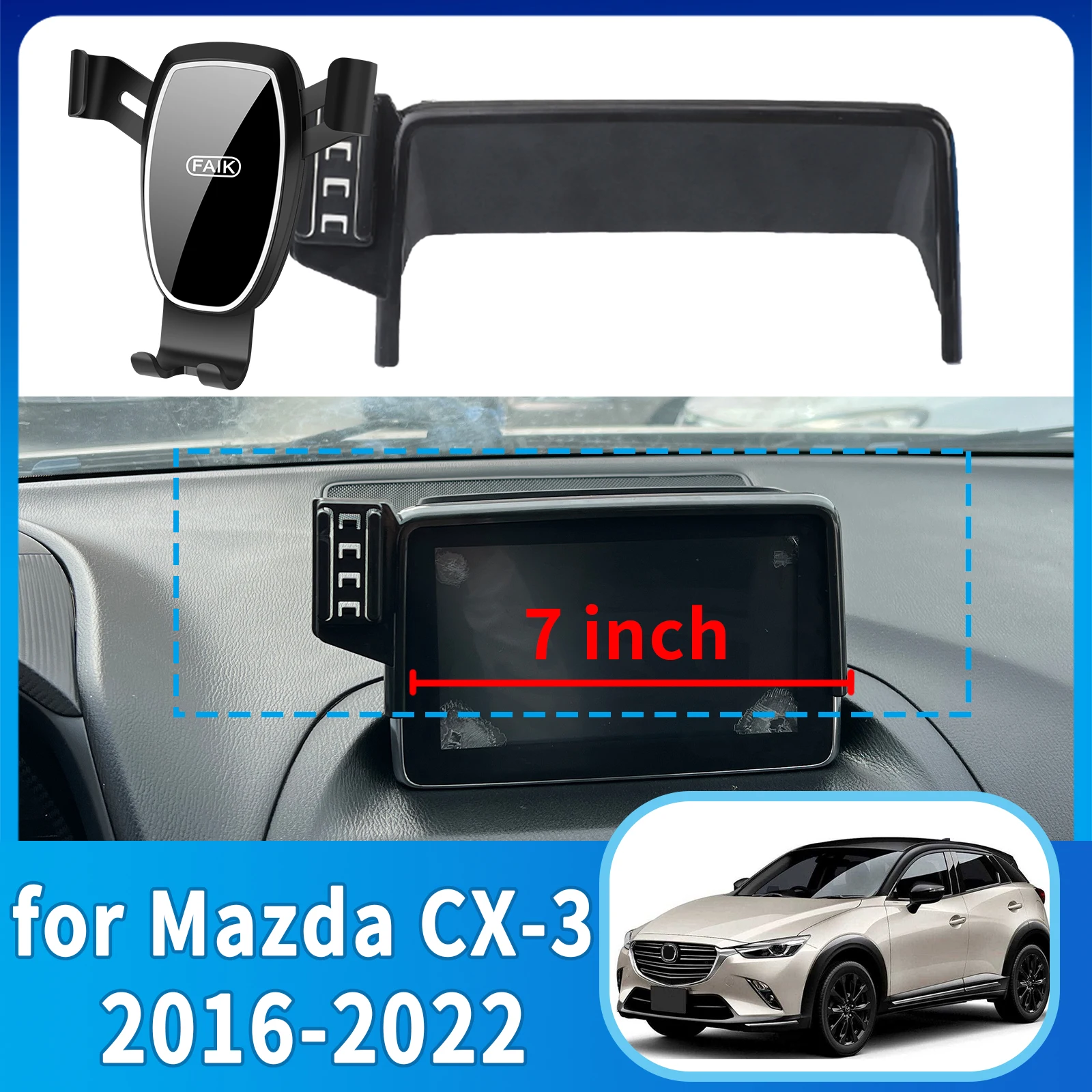 

fit for Mazda CX-3 CX3 Sport DK 2016 2017-2022 ​​Anti-Shake Screen Base Phone Holder Mount Stand ​​ Dedicated Car​​ accessoires
