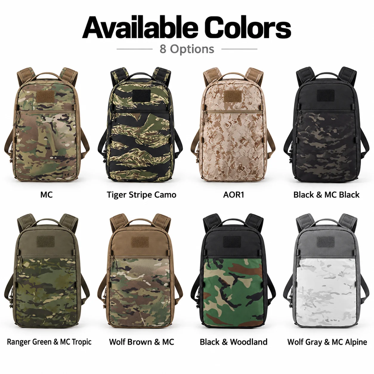 Tactical Backpack Large Capacity Travel Daypack Hydration Compatible Laptop Bag with Padded Straps and Organized Storage
