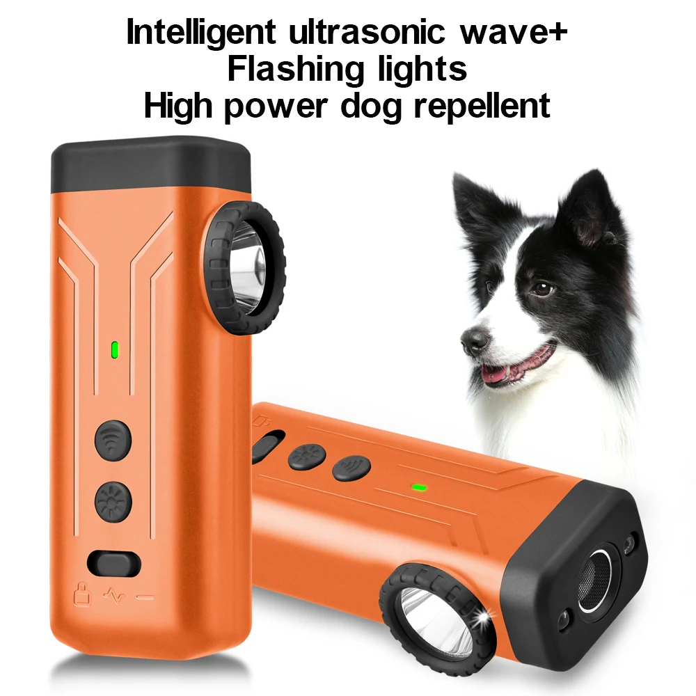 New Pet Dog Repeller Ultrasonic Dog Training Device Rechargeable Anti Dog Bark Stop-Barking Deterrent Device With LED Flashlight view 5