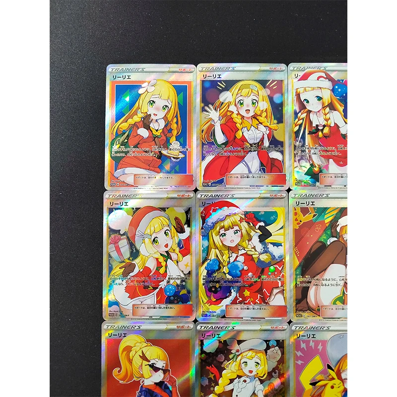 Anime Lillie Diy Ptcg New Year Series of Game Peripheral Collectible Cards Christmas Birthday Gift Children's Toys