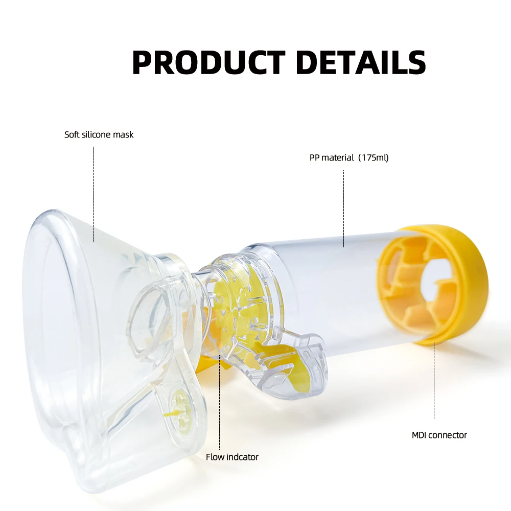 Inhaler Spacer with Mask, 175ml, S/M/L