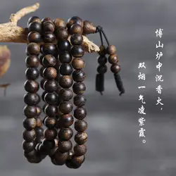 Cuentas de Buda de alta densidad sumergidas, cadena de mano Natural vietnamita Nha Trang Aquilaria Sinensis, colección de cuentas de piel de tigre Masculino