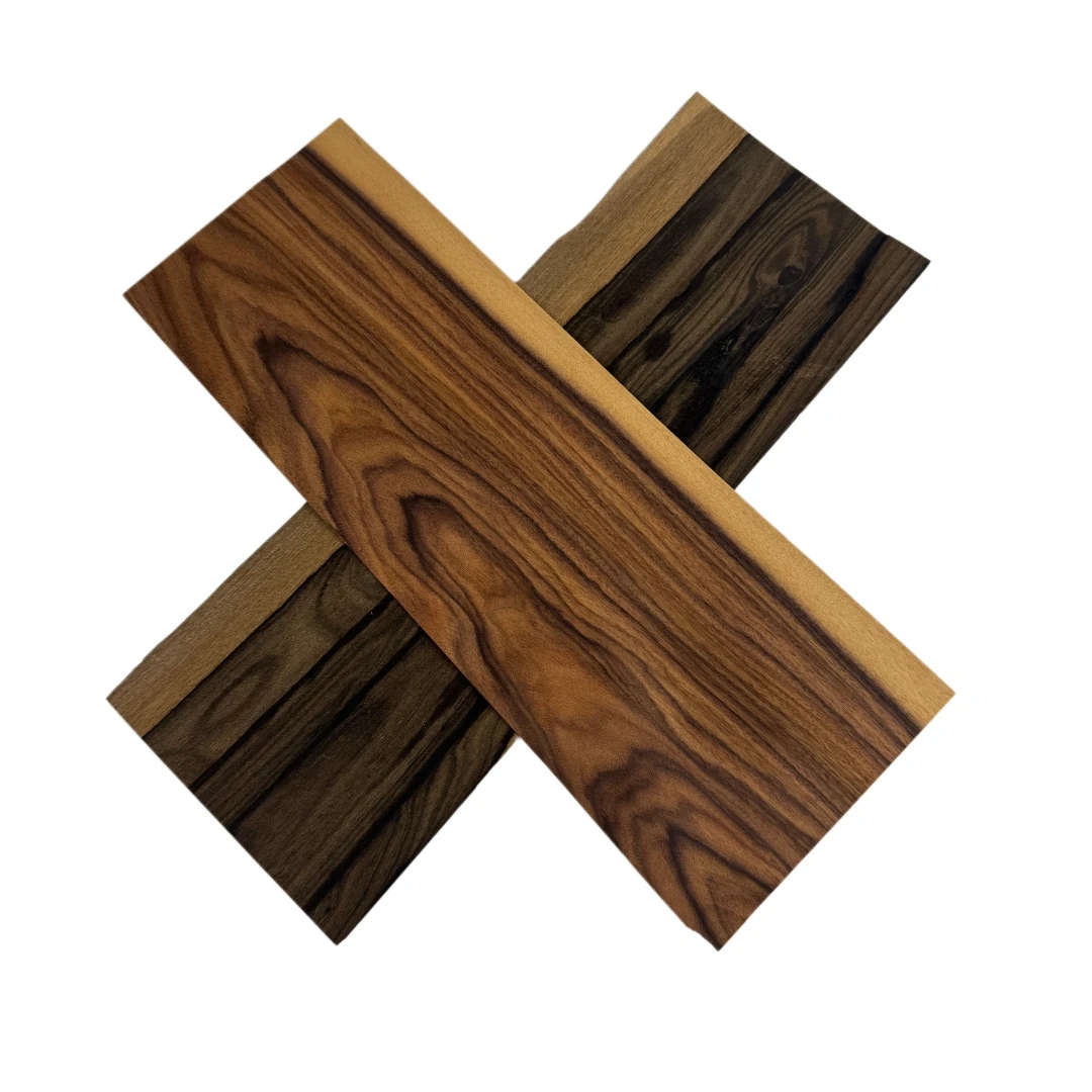 2PCS(Mixed) 0.5mm Natural Rosewood & Black Persimmon Veneer Pack, for Furniture, Home Decor & Guitar Veneering, Size 35x12cm.