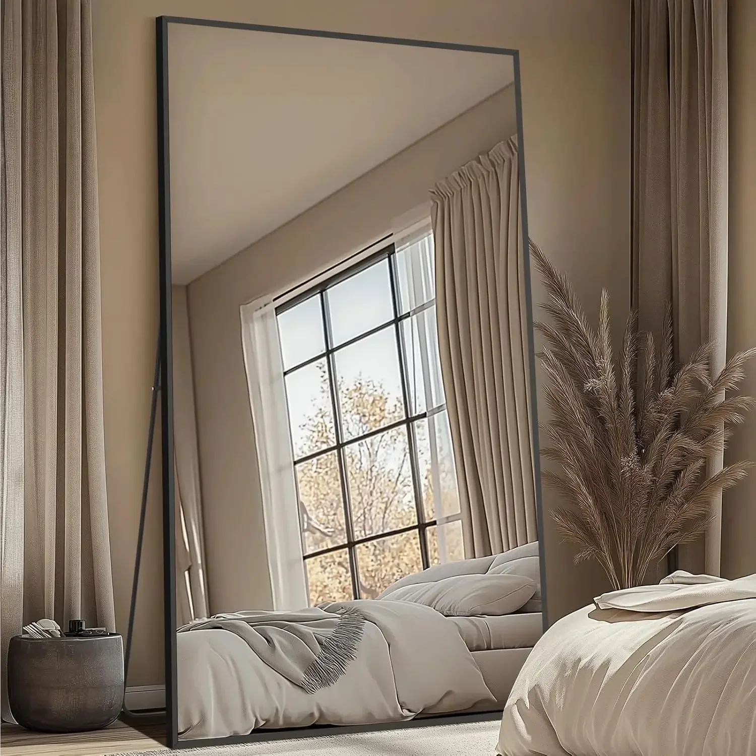 Oversized Full Length Floor Mirror Freestanding Tempered Glass Shatterproof For Bedroom Living Room Dressing Room Gym Yoga Hair image 2