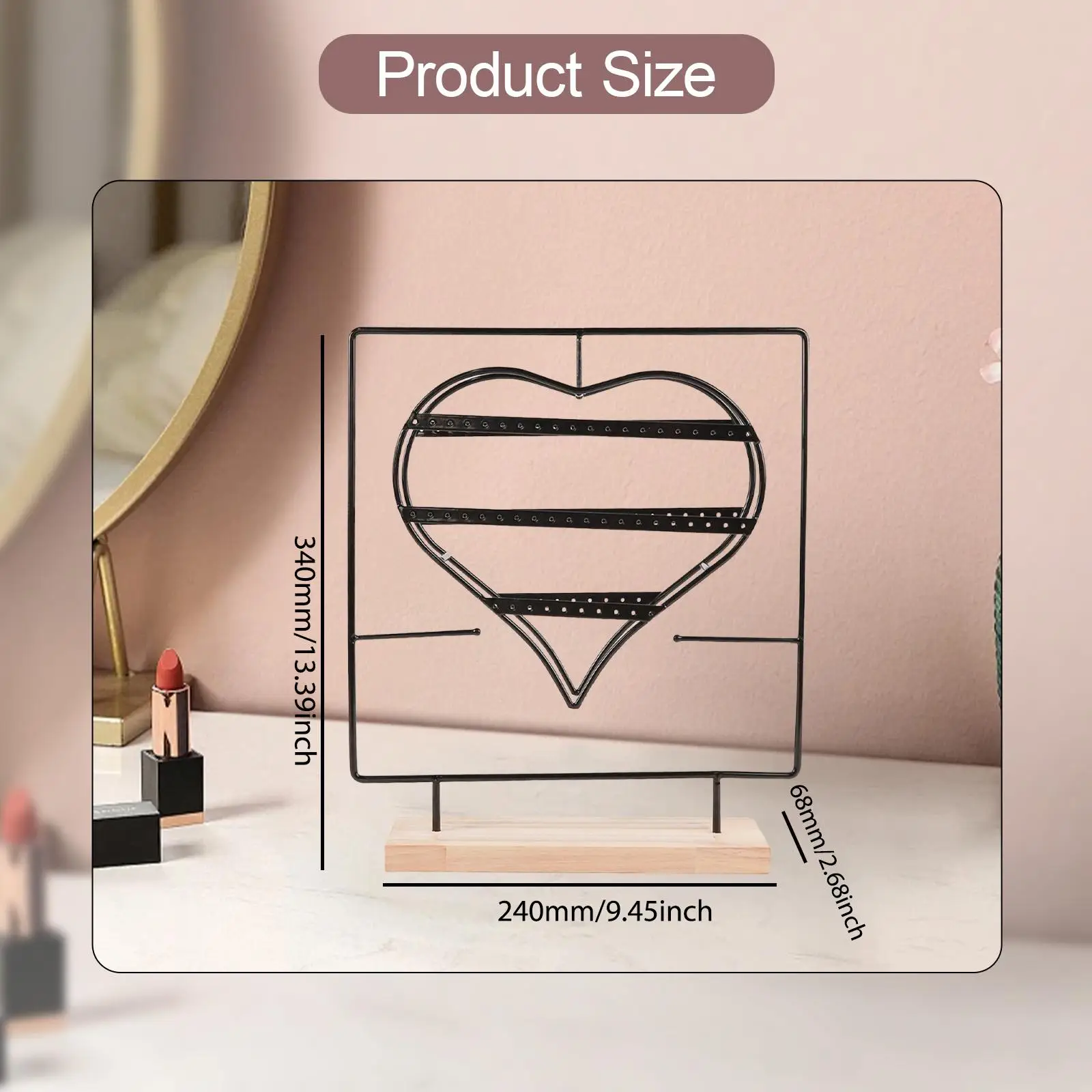 حامل القرط منظم تخزين المجوهرات ذو السعة الكبيرة لمتجر المنزل