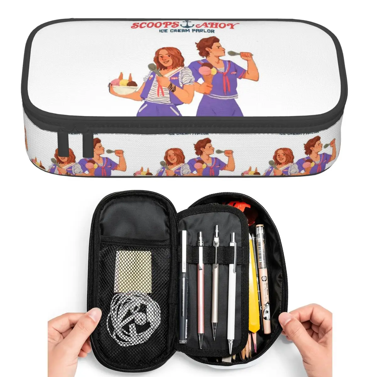 Dingus By Teeourguest Scoops Ahoy Federmäppchen für Schüler, Stiftbox, Stifttasche, großes Fassungsvermögen, Stiftetui, Stifthalter
