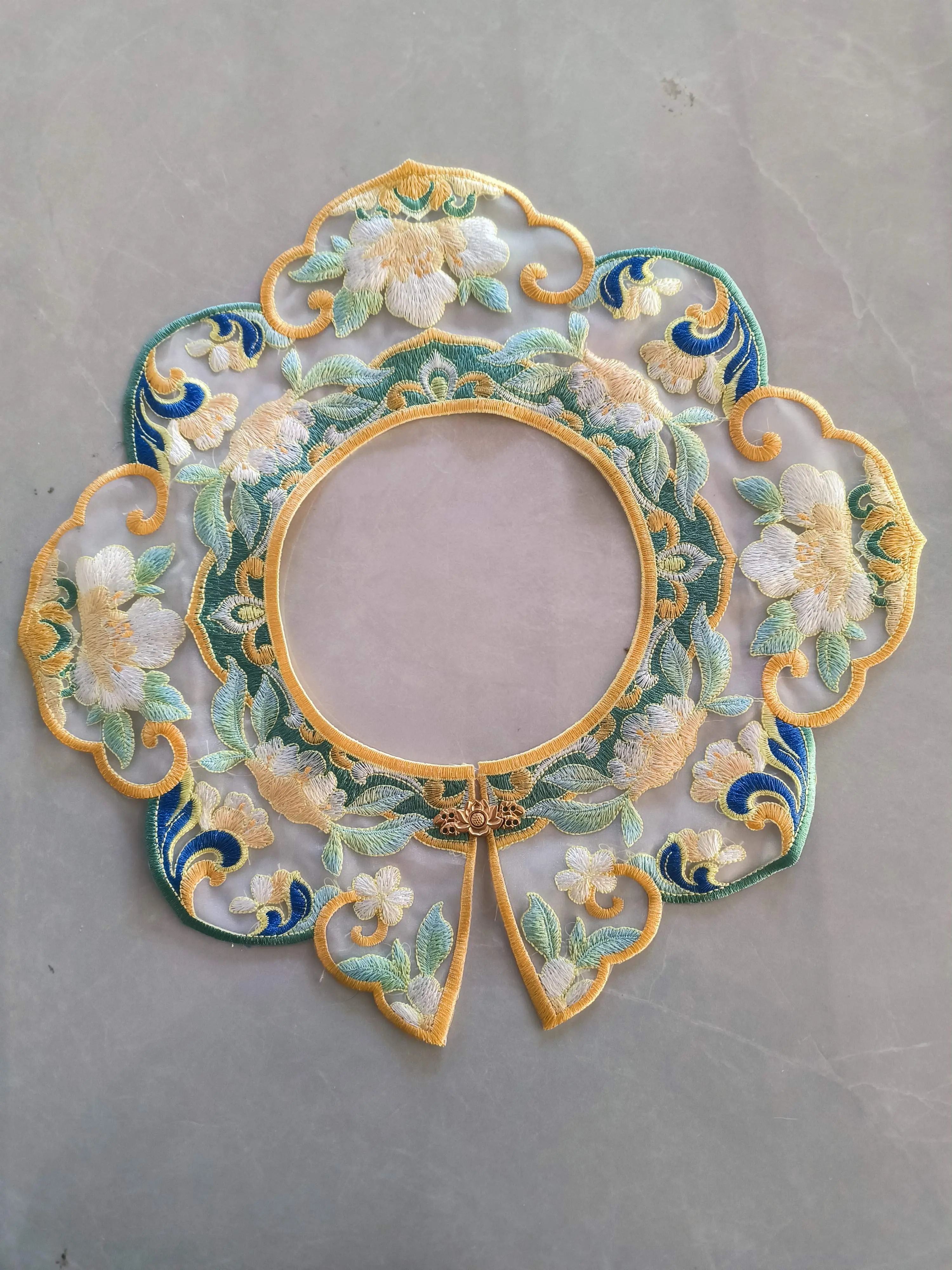 Embroidered Chinese Traditional Cloud Collar Detachable Hanfu Accessory Floral Shawl For Kids Adults Daily Cosplay Party Wear