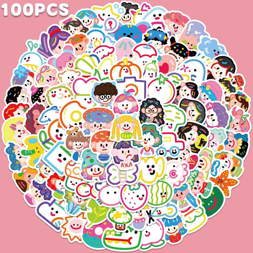 

100 шт., наклейка с рисунком дофамина, граффити, красочная забавная милая наклейка для телефона, ноутбука, гитары, скейтборда, украшения для багажа, наклейка