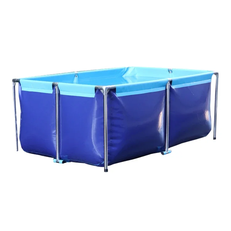 For Customizable Outdoor Canvas Fish Tank Foldable Tarpaulin Fish Tank PVC Culture Square Fish Pond