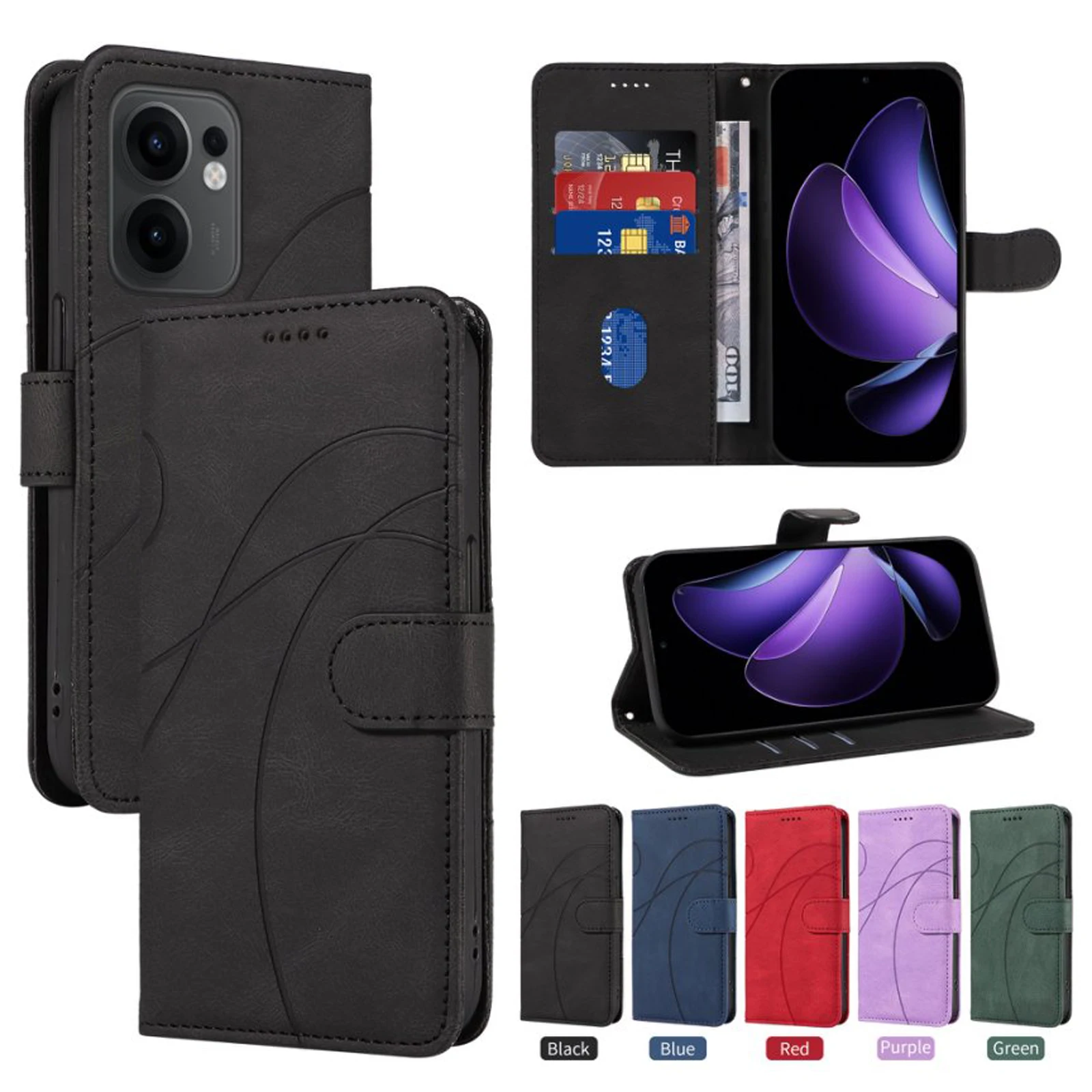 

Wallet Filp Card Leather Case For OPPO Reno Reamle C55 C53 C33 V2313F 5G 13 12 Pro 12F 4G 11F 10 8T 8 7 4 Lite 7Z 6Z 5Z 4Z 5F 4F